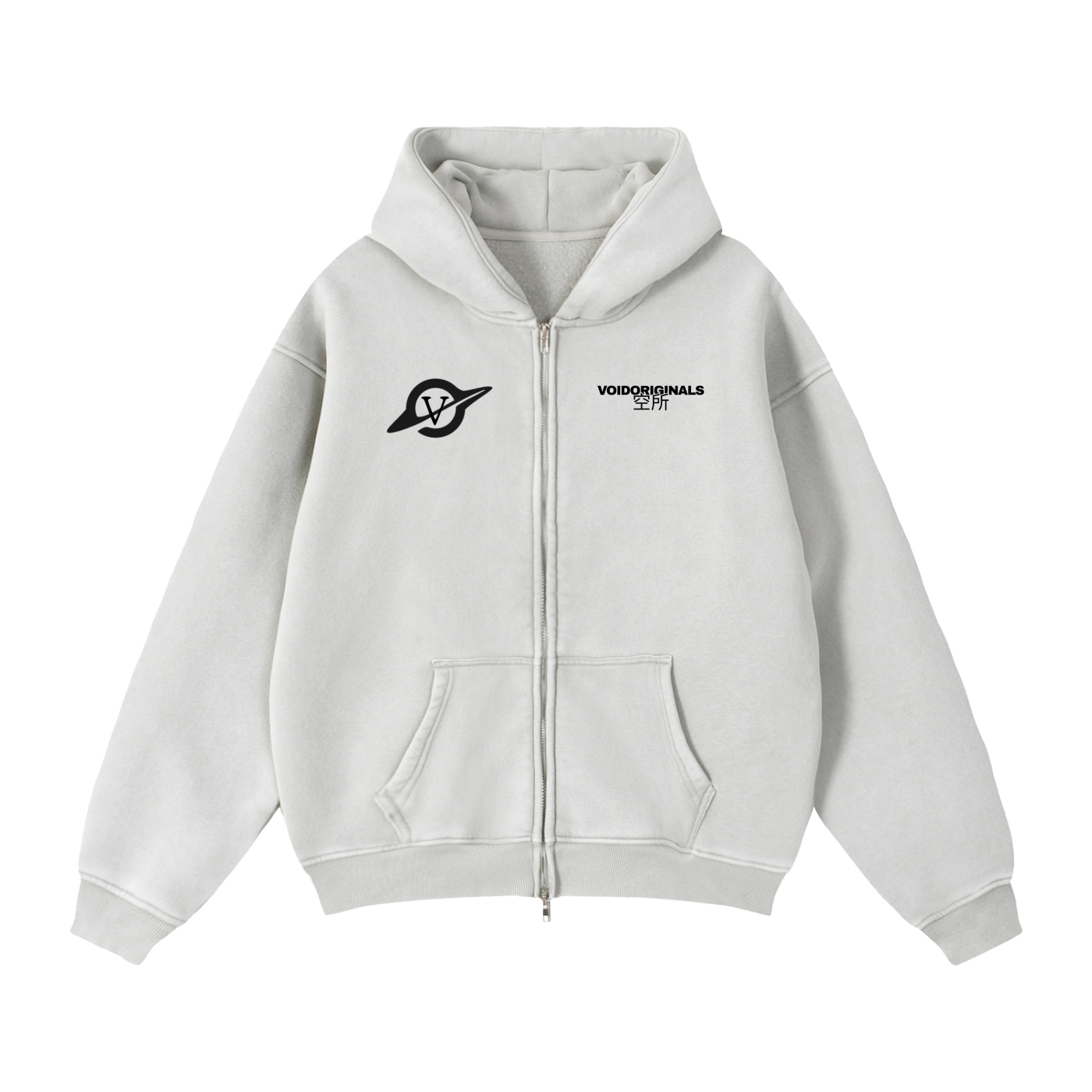 Zip-Through Boxy Fleece Hoodie