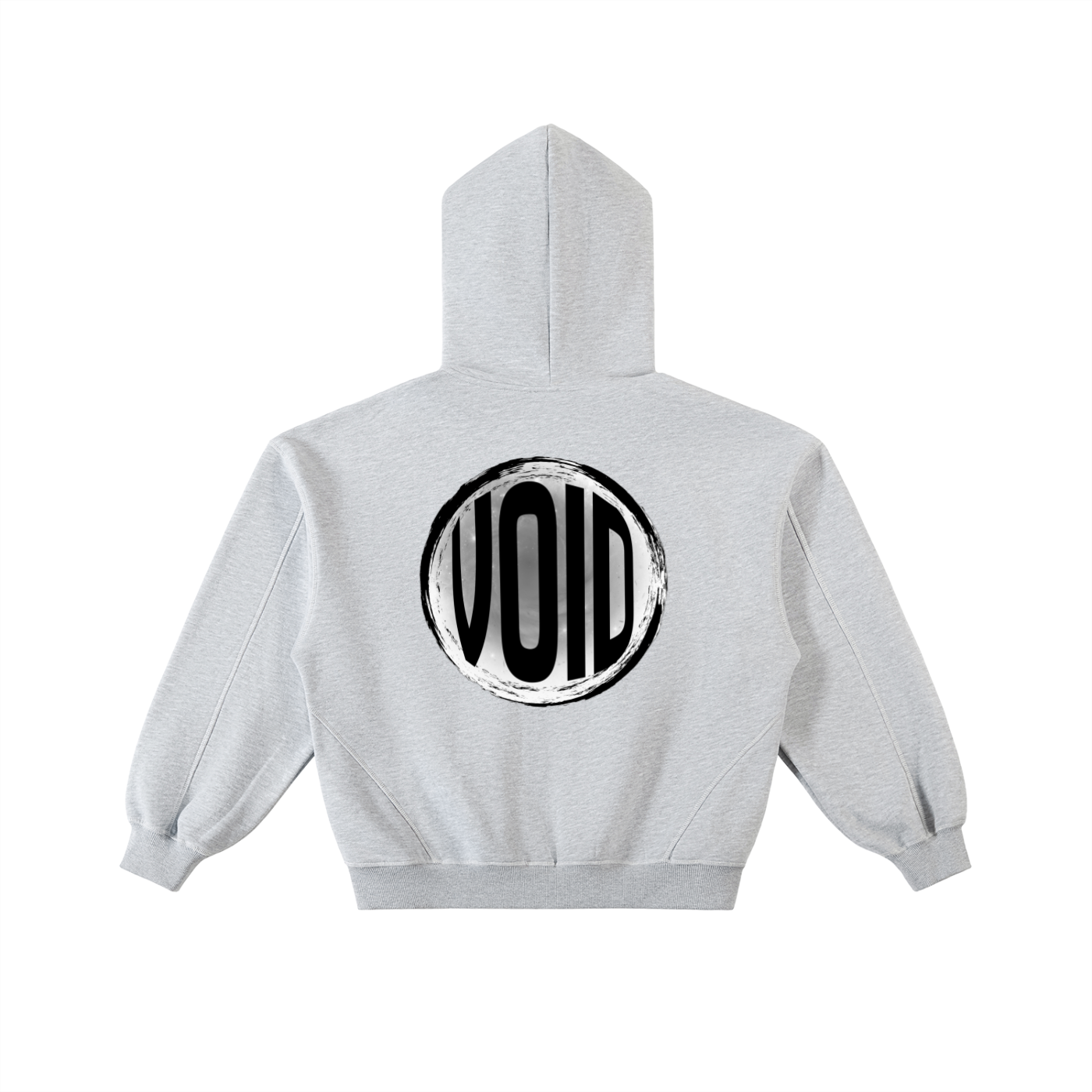 Contrast-Stitched Boxy Fleece Zip Hoodie