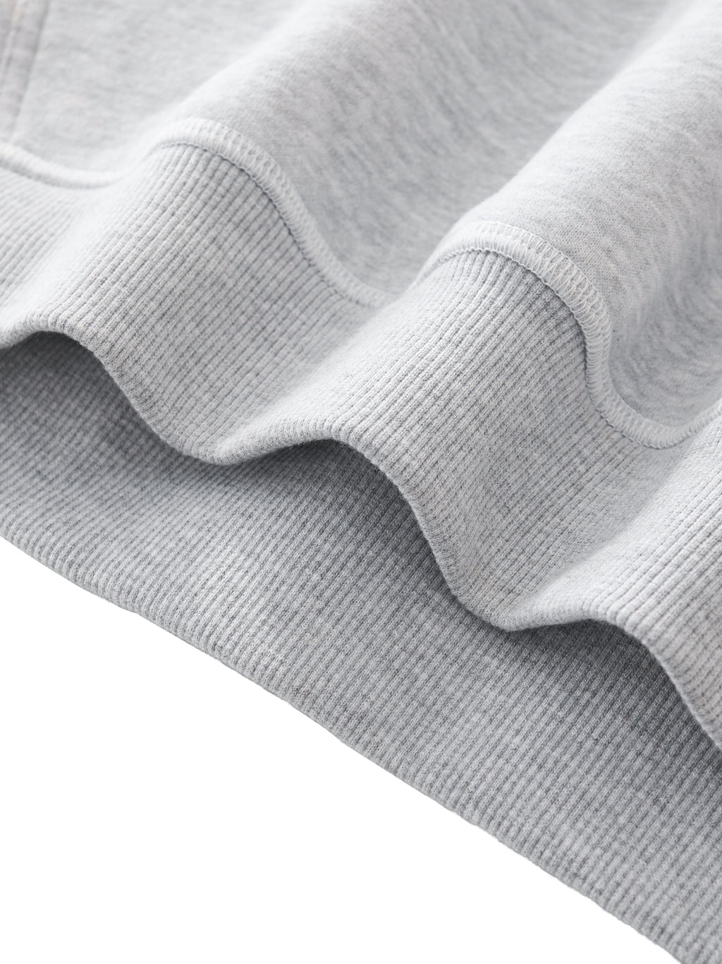 Grey Stitched Boxy Fleece Hoodie
