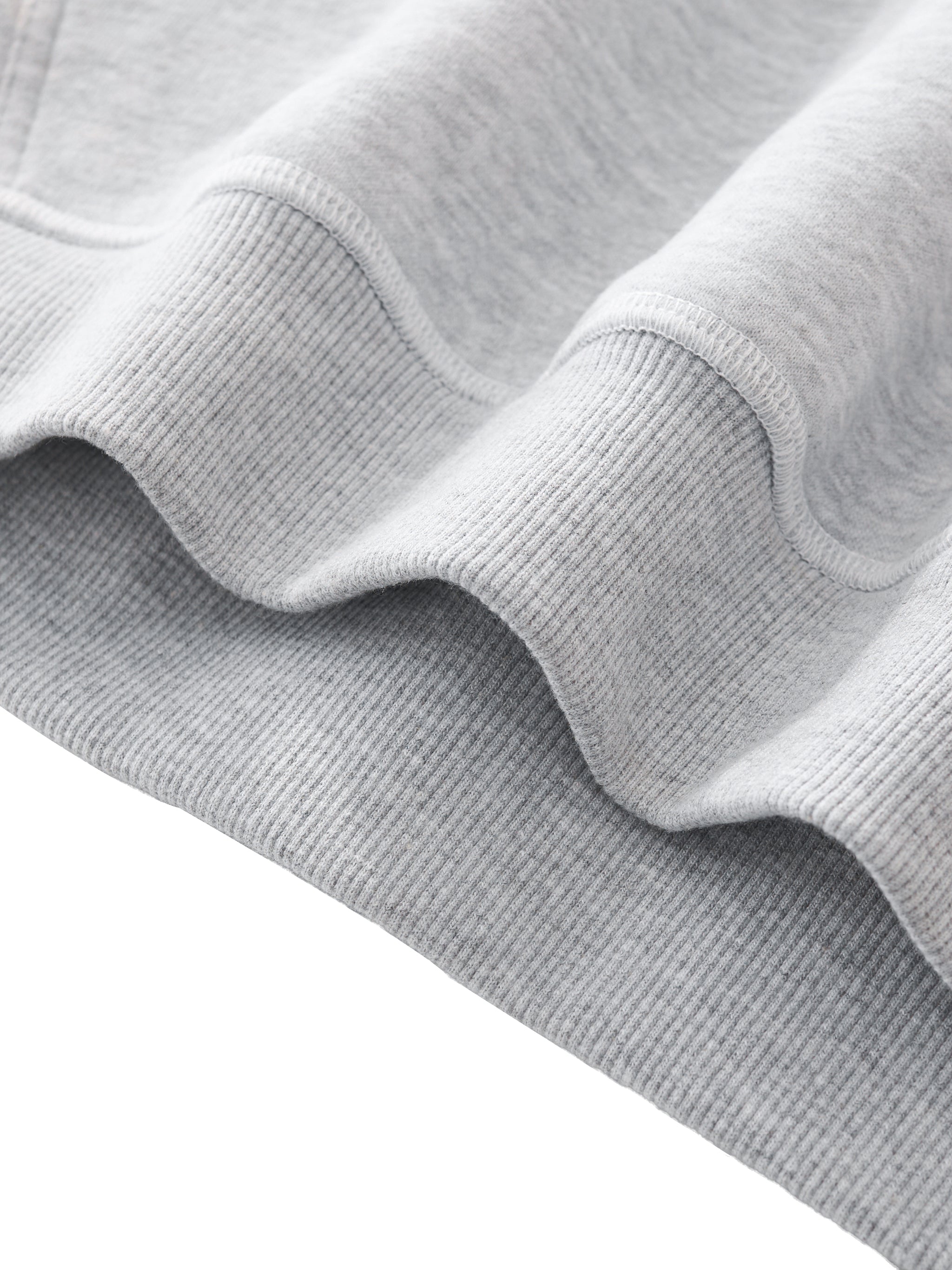 Grey Stitched Boxy Fleece Hoodie